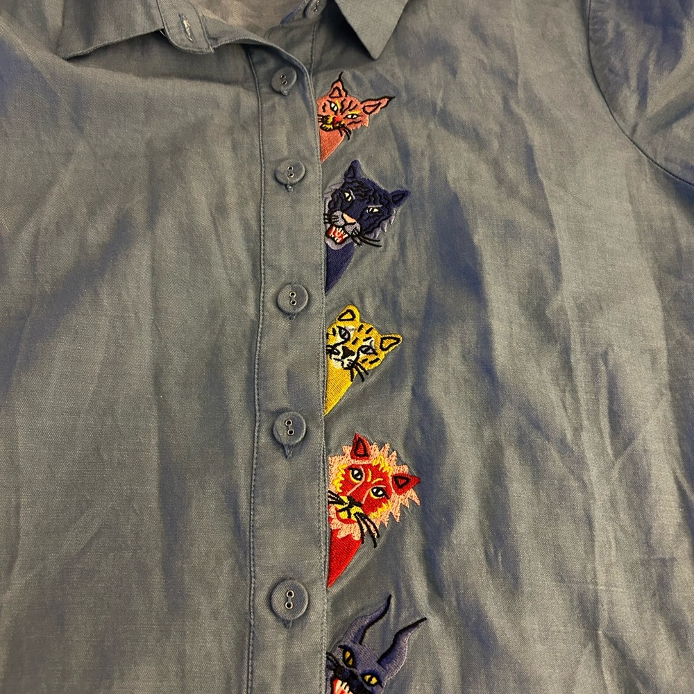 Modcloth Dangerfield wildcat button-up top